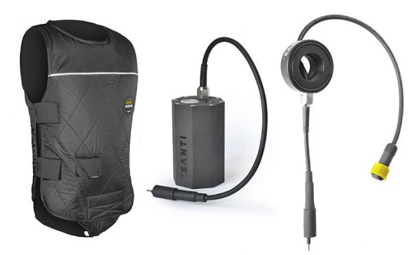 Santi Vest Combo Set: Heizweste + Ventildurchführung + SANTI 6 Ah Akkutank