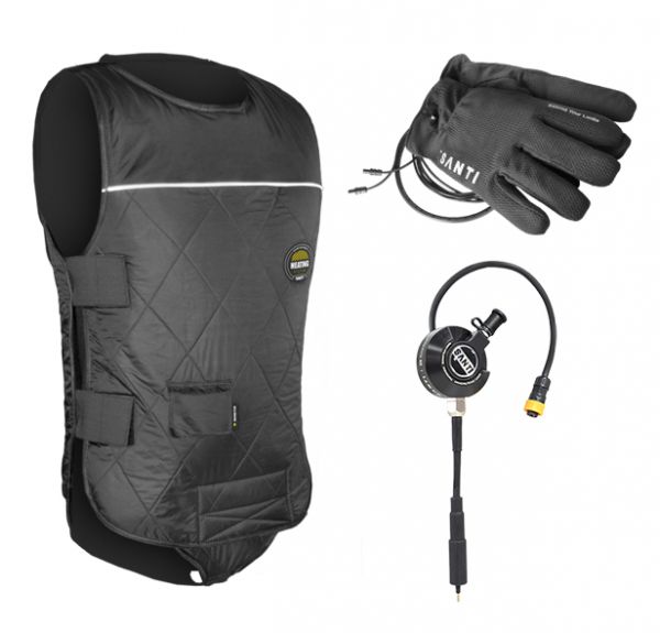 Santi Premium + Set: Heizweste +Thermoventil + Heizhandschuhe